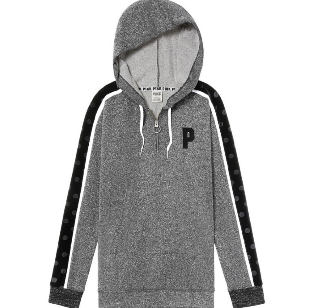 Vs pink shimmer glitter campus pullover tunic M
